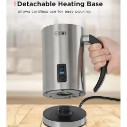 Commercial Chef Milk Frother Electric Milk Steamer Stainless Steel Automatic 120V