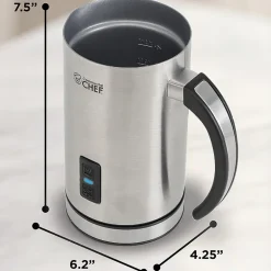 Commercial Chef Milk Frother Electric Milk Steamer Stainless Steel Automatic 120V