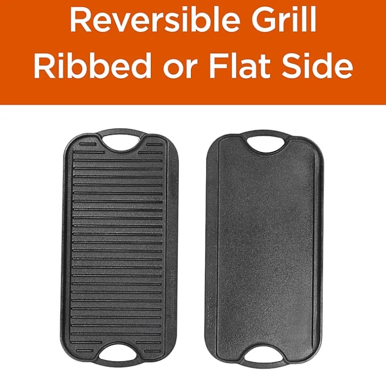 Commercial Chef Reversible Grill Cast Iron Grill Pan
