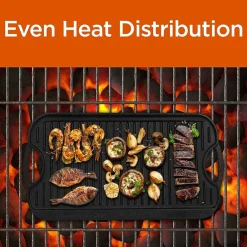 Commercial Chef Reversible Grill Cast Iron Grill Pan