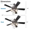 Commercial Cool 42” Contemporary Ceiling Fan With Lights Cools Up To 175 Sq Ft With Dual Chain/Reversible Blades