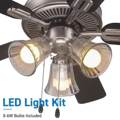 Commercial Cool 42” Contemporary Ceiling Fan With Lights Cools Up To 175 Sq Ft With Dual Chain/Reversible Blades