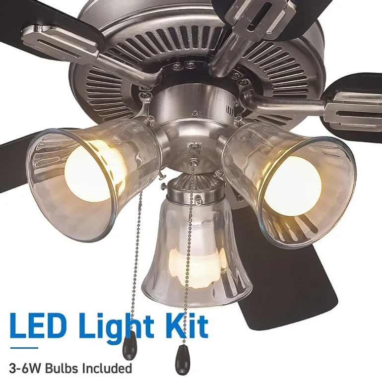 Commercial Cool 42” Contemporary Ceiling Fan With Lights Cools Up To 175 Sq Ft With Dual Chain/Reversible Blades