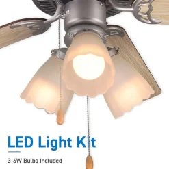 Commercial Cool 42” Contemporary Ceiling Fan With Lights Cools Up To 175 Sq Ft Reversible Dual Finish Blades