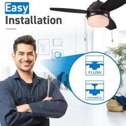 Commercial Cool 42” Modern Ceiling Fan With Lights Cools Up To 175 Sq Ft With Reversible Dual Finish Blades