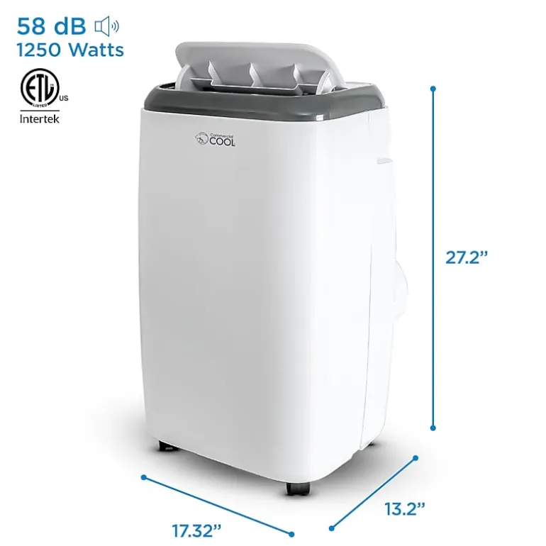 Commericial Cool Cpt10Wb Remote Control Portable Air Conditioner 14000 Btu White