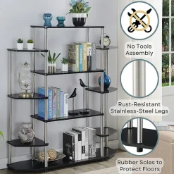 Convenience Concepts Designs2go Office And Library Collection 10-Shelf Bookcase