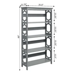 Convenience Concepts Omega Office + Library Collection 5-Shelf Bookcase