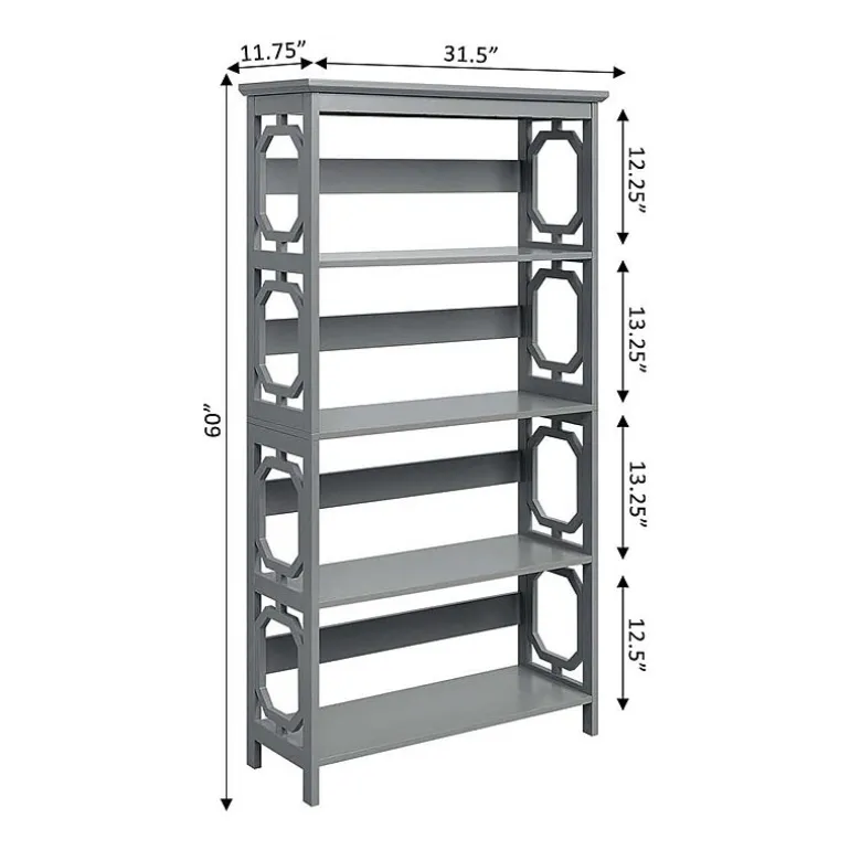 Convenience Concepts Omega Office + Library Collection 5-Shelf Bookcase