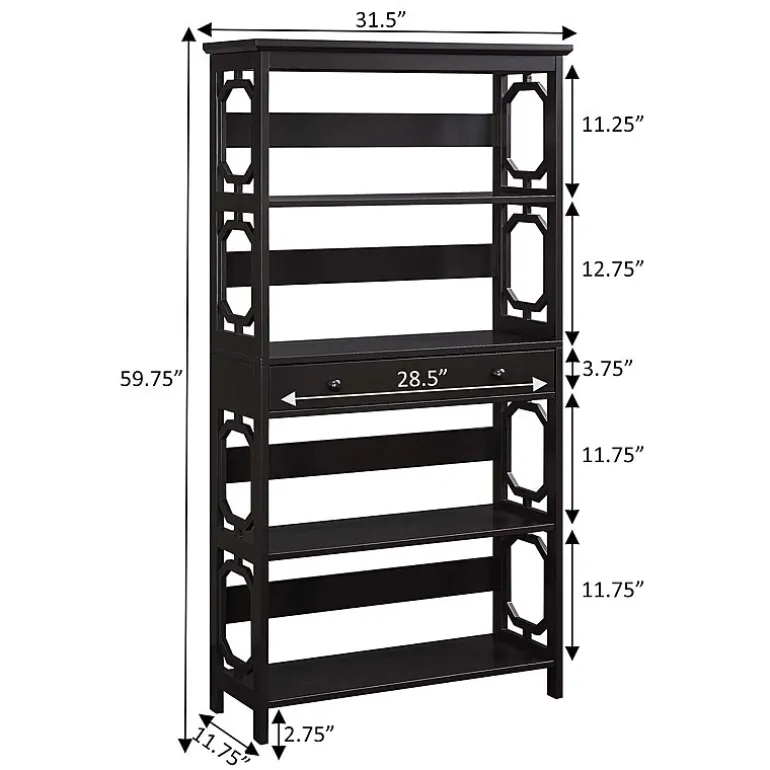 Convenience Concepts Omega 5-Shelf Bookcase