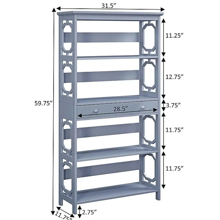 Convenience Concepts Omega 5-Shelf Bookcase
