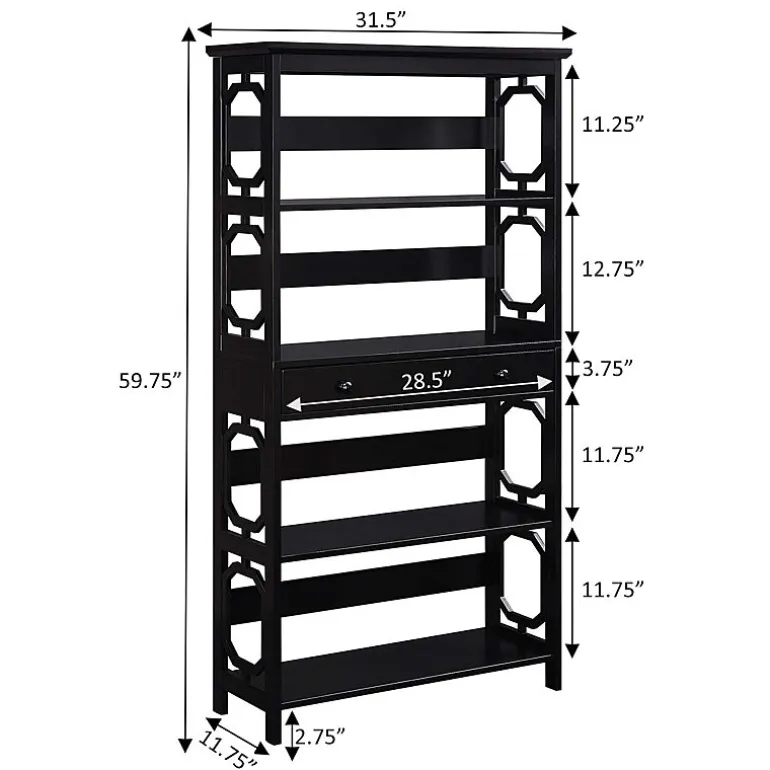 Convenience Concepts Omega 5-Shelf Bookcase