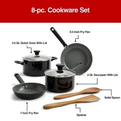 Cooks Ceramic 8-pc. Cookware Set
