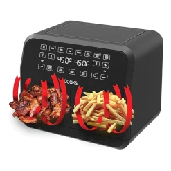 Cooks Dual-Basket Air Fryer 8 Quart Touchscreen