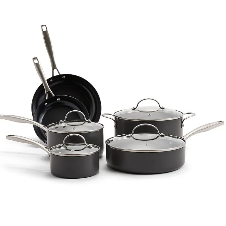 Cooks Hard Anodized Titanium Ceramic 10-pc. Cookware Set