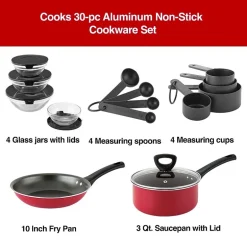 Cooks 30-pc Aluminum Non-Stick Cookware Set
