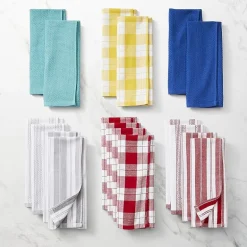 Cooks Striped Dual Purpose 4-Pc. Kitchen Towel Set