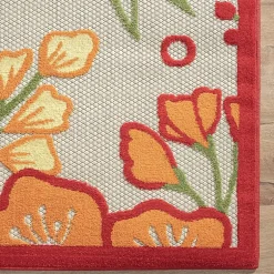 Corazon Tropical Hibiscus Indoor Outdoor Rectangular Area Rug