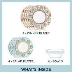 Corelle Global Collection Terracotta Dreams 12-pc. Glass Dinnerware Set