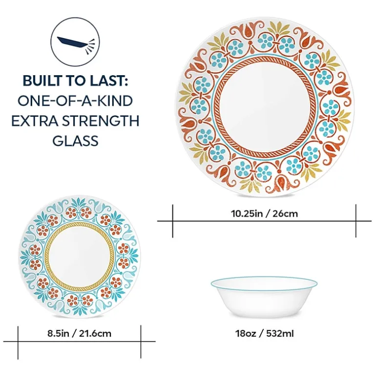 Corelle Global Collection Terracotta Dreams 12-pc. Glass Dinnerware Set