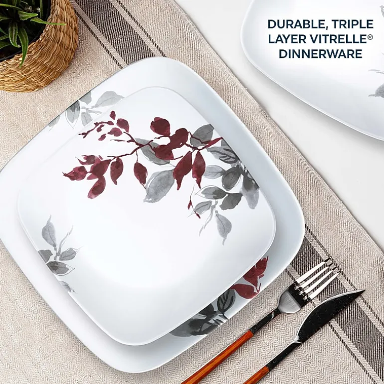 Corelle Kyoto Leaves 16-pc. Glass Dinnerware Set