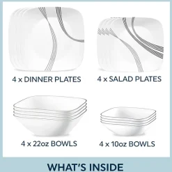 Corelle Urban Arc 16-pc. Glass Dinnerware Set