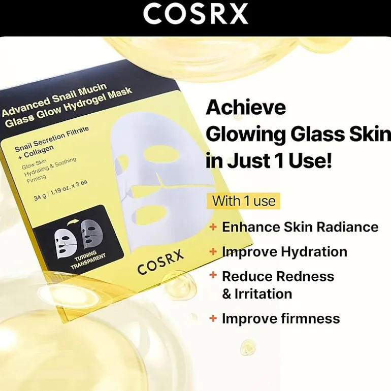 Cosrx Advanced Snail Mucin Glass Glow Hydrogel Mask
