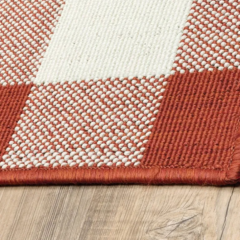 Covington Home Martinique Gingham Plaid Indoor Outdoor Rectangular Accent Rug