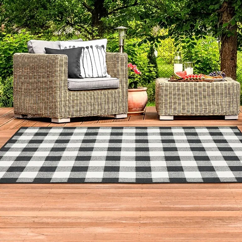 Covington Home Martinique Gingham Plaid Indoor Outdoor Rectangular Accent Rug