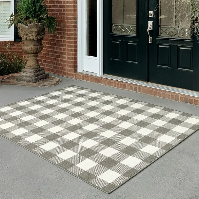 Covington Home Martinique Gingham Plaid Indoor Outdoor Rectangular Accent Rug