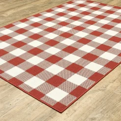 Covington Home Martinique Gingham Plaid Indoor Outdoor Rectangular Accent Rug