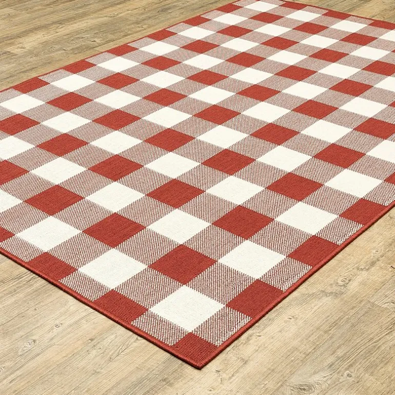 Covington Home Martinique Gingham Plaid Indoor Outdoor Rectangular Accent Rug