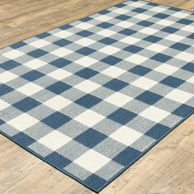 Covington Home Martinique Gingham Plaid Indoor Outdoor Rectangular Accent Rug