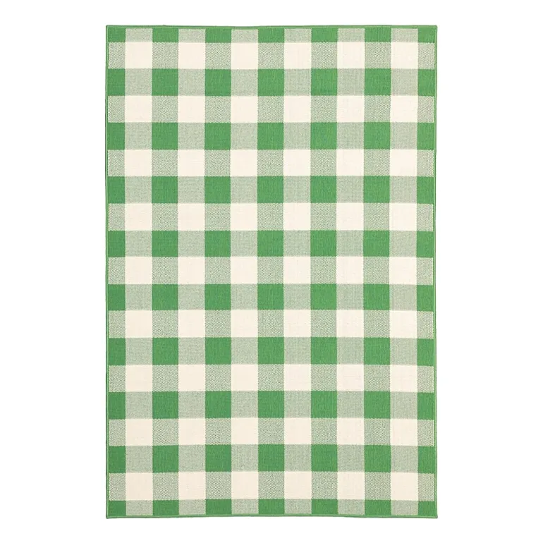 Covington Home Martinique Gingham Plaid Indoor Outdoor Rectangular Accent Rug