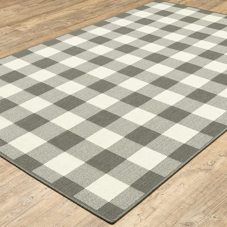 Covington Home Martinique Gingham Plaid Indoor Outdoor Rectangular Accent Rug
