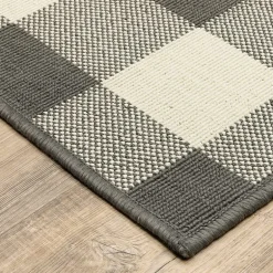 Covington Home Martinique Gingham Plaid 2'3"X7'6" Indoor Outdoor Rectangular Runner