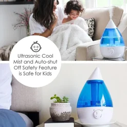 Crane Drop 1 Gallon Ultrasonic Cool Mist Humidifier - Blue/White
