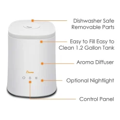Crane 2-In-1 1.2 Gallon Ultrasonic Cool Mist Humidifier & Aroma Diffuser
