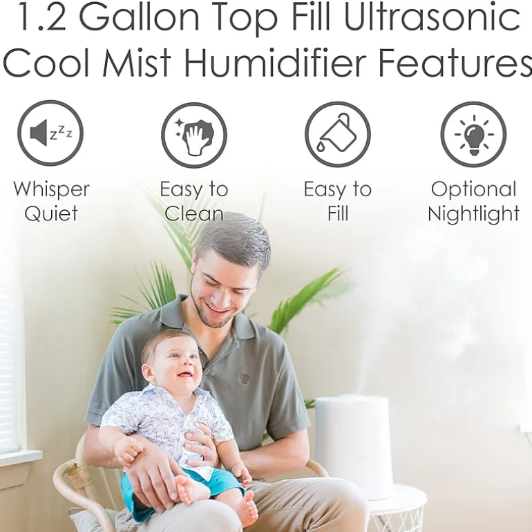 Crane 2-In-1 1.2 Gallon Ultrasonic Cool Mist Humidifier & Aroma Diffuser