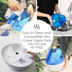 Crane 4-In-1 Top Fill 1 Gallon Cool Mist Humidifier with Sound Machine - Blue/White