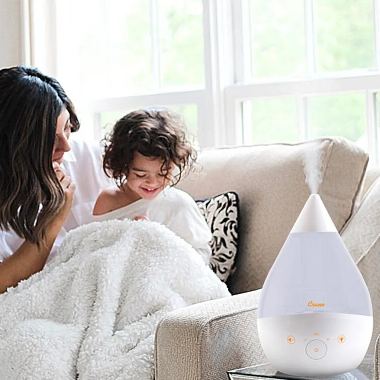 Crane 4-In-1 Top Fill 1 Gallon Cool Mist Humidifier with Sound Machine - White