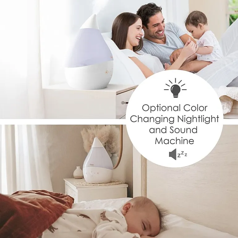Crane 4-In-1 Top Fill 1 Gallon Cool Mist Humidifier with Sound Machine - White