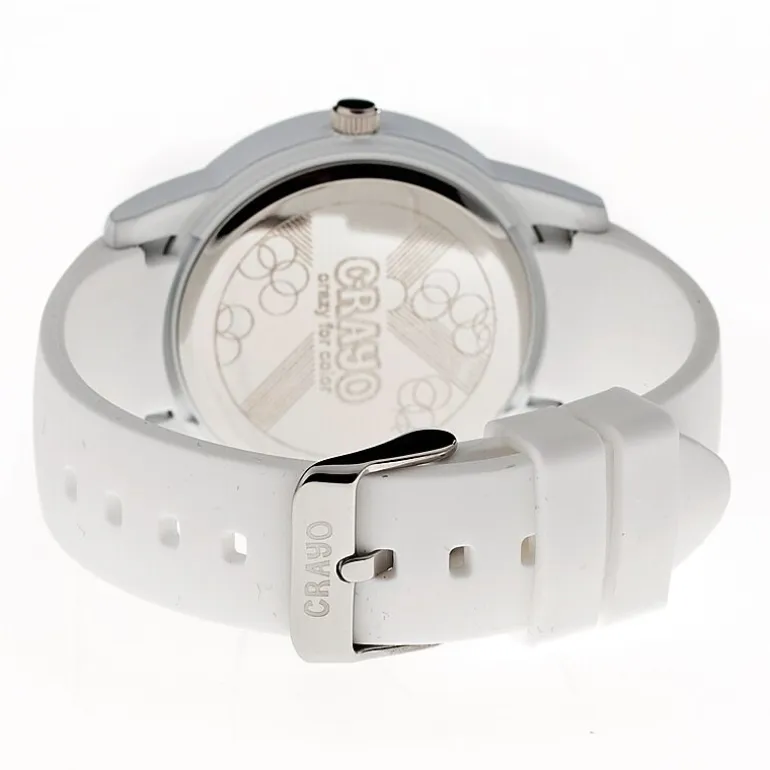 Crayo Women's Festival White Silicone-Band Watch with Date Cracr2001