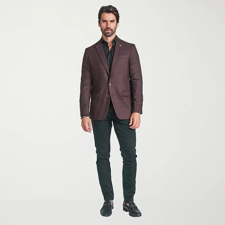 CRICKETEER™ Mens Checked Stretch Fabric Regular Fit Sport Coat