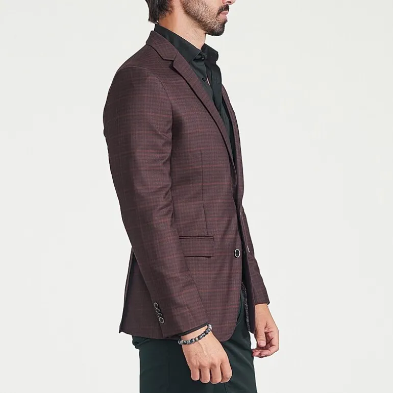 CRICKETEER™ Mens Checked Stretch Fabric Regular Fit Sport Coat