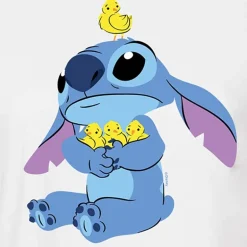 Cropped Womens Juniors Crew Neck Short Sleeve Boxy Fit Lilo & Stitch Graphic T-Shirt