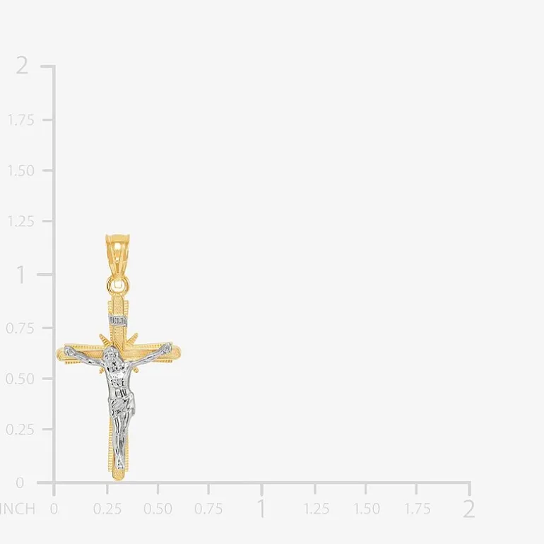 Crucifix Unisex Adult 14K Gold Cross Pendant