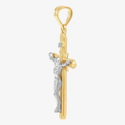 Crucifix Unisex Adult 14K Gold Cross Pendant
