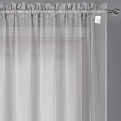 Crystal Sheer Rod Pocket Sheer Set of 2 Curtain Panel