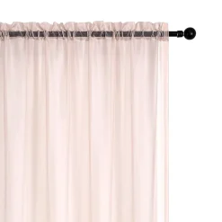 Crystal Sheer Rod Pocket Sheer Set of 2 Curtain Panel